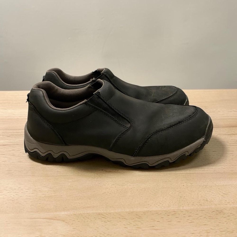 Duluth Trading Co Men 10M Slip On Shoes Black Wild Boar Leather Outdoor Gorpcore